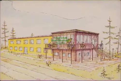 163124 AK Sportlerheim Neubau Weida 1962 Nationales Aufbauwerk Roter Hügel