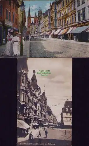 163152 AK Halberstadt Der Breiteweg 1914 Am Fischmarkt Fotokarte 1928