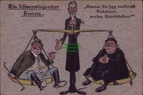 163101 AK Humor Ein schwerwiegender Beweis Apolda 1911 Notstand