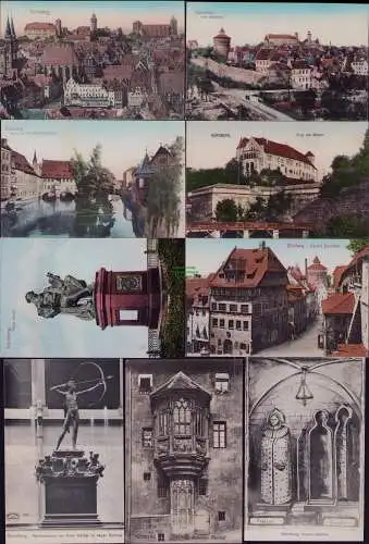 165984 9 AK Nürnberg 1908 Hallertor Burg Museumsbrücke Albrecht Dürerhaus Hans