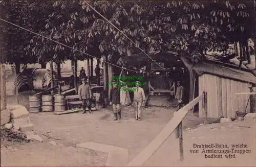163073 AK Das Deutsche Heer im Felde 1918 Drahtseil-Bahn von Armierungstruppen