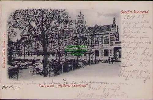 163024 AK Stettin Westend 1903 Restaurant Molkerei Eckerberg 1903