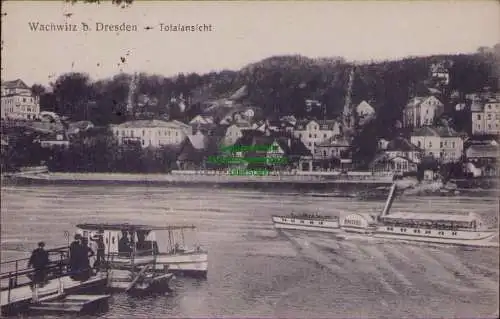 163113 AK Dresden Wachwitz Totalansicht Dampfer Bastei 1933
