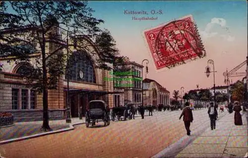 167014 AK Kattowitz Katowice 1921 Hauptbahnhof