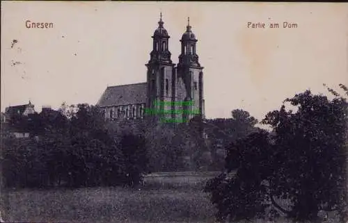 167007 AK Gniezno Gnesen 1915 Partie am Dom