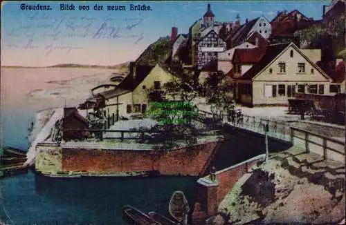 166221 AK Grudziadz Graudenz Wpr. 1919 Blick von der neuen Brücke