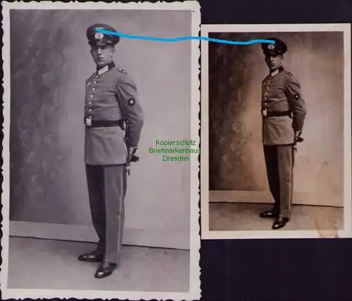 166270 2 Fotos Chabarovice Karbitz Soldat Wehrmacht Heer 2. WK