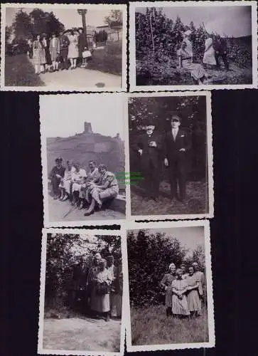 166272 6 Fotos an der Mosel 1937 Ausflug Weinberge Aussichtsturm Bernkastel-Kues