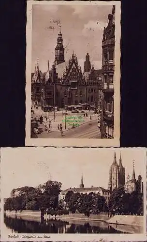 166172 2 AK Breslau 1938 Oderpartie Dom SST Deutsches Turn- u. Sportfest