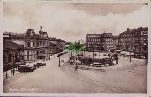 166276 AK Mainz Bahnhofsplatz um 1930