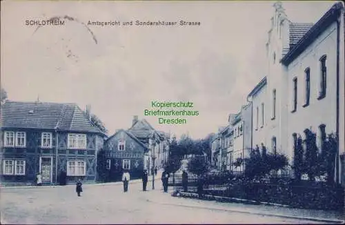 166242 AK Schlotheim Thür. 1920 Amtsgericht und Sondershäuser Strasse