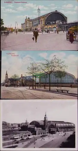 166275 3 AK Hamburg Dammtor Bahnhof Hauptbahnhof 1907