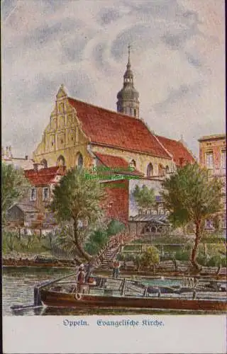 167092 AK Oppeln 1919 Evangelische Kirche Künstlerkarte