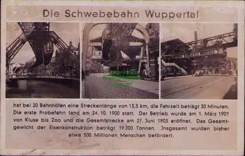 166279 AK Die Schwebebahn Wuppertal um 1930 Fotokarte