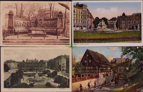 167058 4 AK Görlitz Hindenburgplatz um 1925 Kanonendenkmal 1915 Finstertor