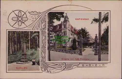 167072 AK Marienbad Goethe Sitz Cafe Panorama 1909