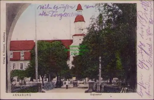 166231 AK Annaburg Schlosshof Prettin 1906