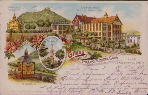 167054 AK Görlitz Friedrich Wilhelmshöhe an der Landeskrone Kleinbiesnitz 1898