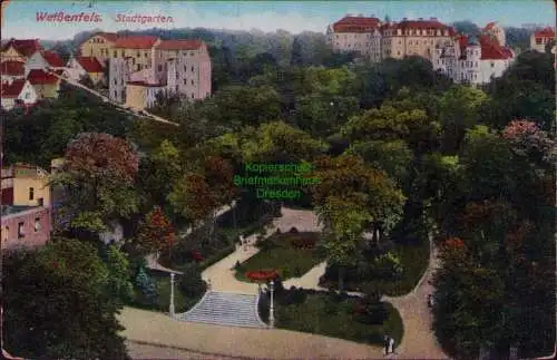 167080 AK Weissenfels Stadtgarten 1916 Zensur Straßburg Els.