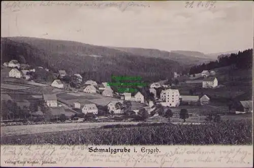 166203 AK Schmalzgrube Erzgebirge 1907 Bahnpost Jöhstadt - Wolkenstein