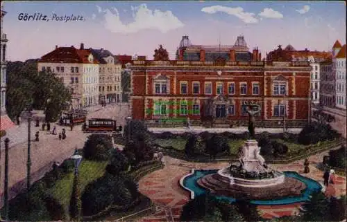 167061 AK Görlitz Postplatz 1922 Postamt