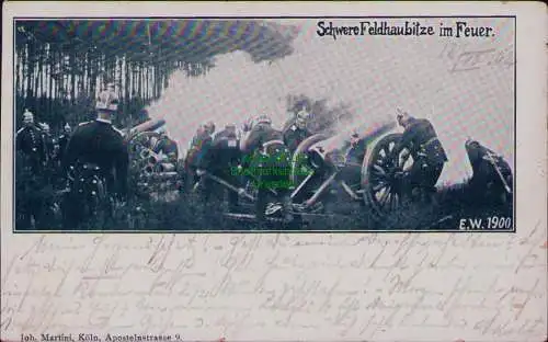 166209 AK Wahn Rheinland Schiessplatz 1902 Schwere feldhaubitze im Feuer