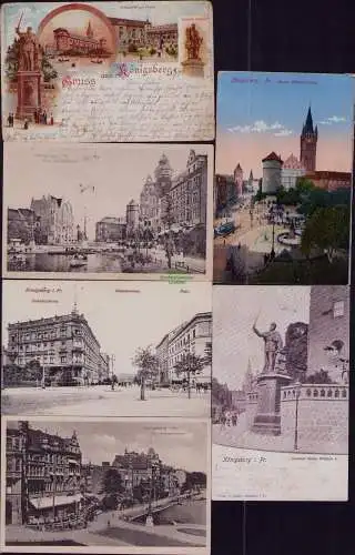 167048 6 AK Königsberg Opr. Litho 1898 Denkmal Kaiser Wilhelm I. Schlossteich