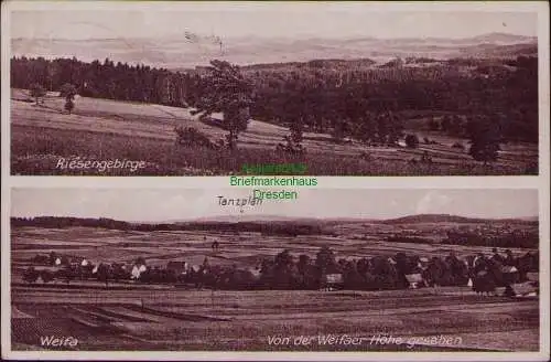 166206 AK Weifa b. Steinigtwolmsdorf von der Weifaer Höhe 1930 Landpoststempel