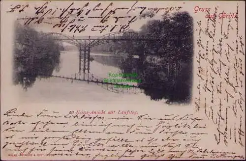 167055 AK Görlitz Neisse Ansicht mit Laufsteg 1898