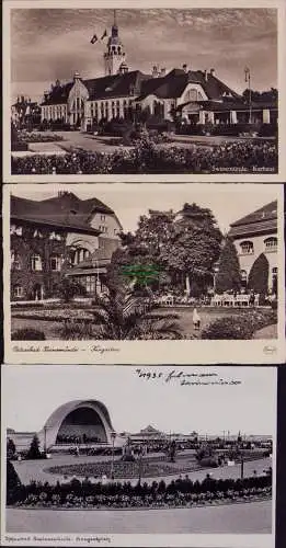 166212 3 AK Swinemünde Swinoujscie Kurhaus 1941 Kurgarten 1943 Konzertplatz