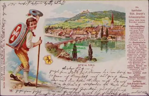167086 AK Stein am Rhein Schweiz 1902  Kanton Schaffhausen Rekl. Schweizerpillen