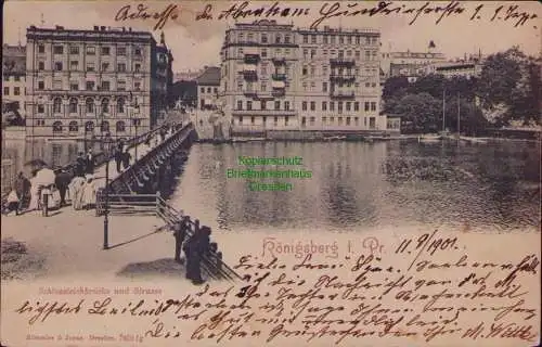 166250 AK Königsberg i. Pr. Schlossbrücke und Straße 1901