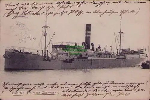 166208 AK Dampfer Professor Woermann Hamburg 1906