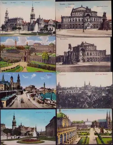 166200 13 AK Dresden 1906 - 1914 Theaterplatz Kgl Hofoper Zwinger Augustusbrücke