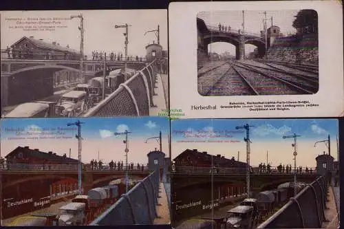 166274 4 AK Herbesthal Belgien Bahnstrecke Cöln Aachen Brüssel Paris 1915 1916