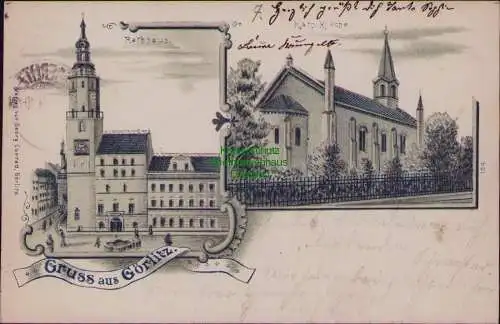 167062 AK  Görlitz Rathaus kath. Kirche 1899