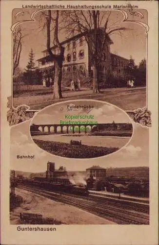 166278 AK Guntershausen Baunatal 1933 Fuldabrücke Haushaltungsschule Marienheim