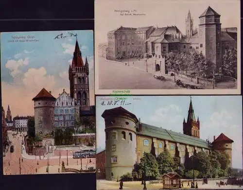 166188 3 AK Königsberg Opr Schloß Kaiser Wilhelm Platz 1927 Hauptwache 1917 1911