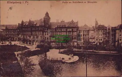 166248 AK Königsberg i. Pr. Schloßteich Münzplatz 1940
