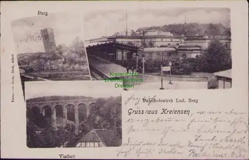 166258 AK Kreiensen 1904 Burg Viadukt Bahnhof Wirt Lud. Berg