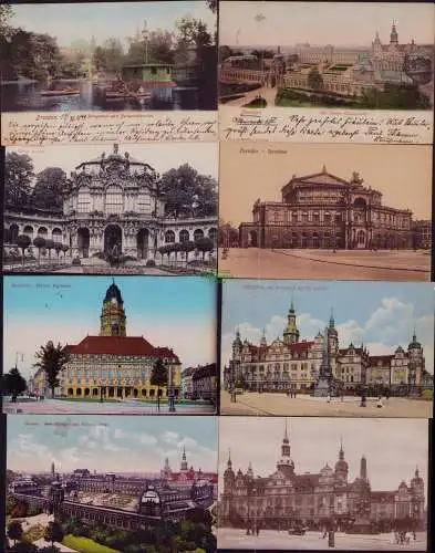 167135 11 AK Dresden Zwinger 1899 Opernhaus Schloss Wettin Obelisk 1912