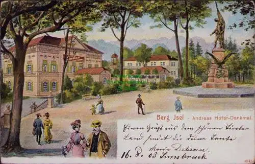 167120 AK Bergisel Berg Isel Innsbruck 1903 Andreas Hofer Denkmal