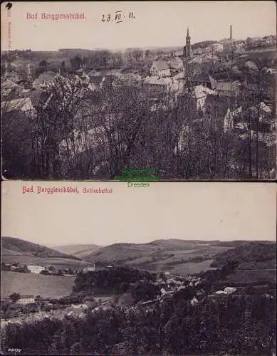 167134 2 AK Bad Berggießhübel 1911 Panorama Gottleubatal