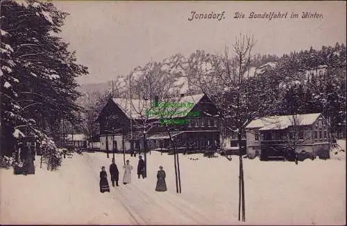 167129 AK Jonsdorf 1908 Die Gondelfahrt im Winter