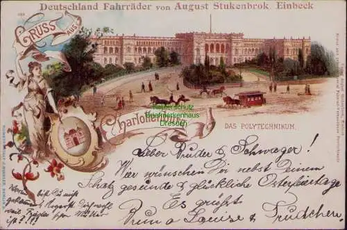 167119 AK Litho Berlin Charlottenburg Polytechnikum Reklame Stukenbrok Einbek
