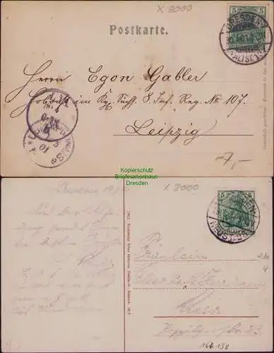 167138 2 AK Dresden Augustusbrücke Blickrichtung Italienisches Dörfchen 1901