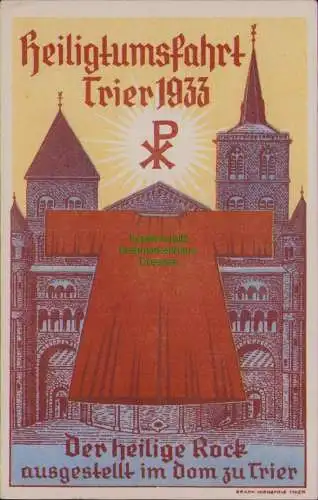 167142 AK Trier Heiligtumsfahrt 1933 Der heilige Rock im Dom