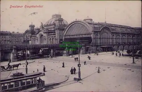 167137 AK Dresden Hauptbahnhof 1909