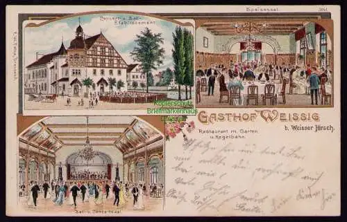 172943 AK Dresden Gasthof Weissig b. Weisser Hirsch 1911 Restaurant Garten