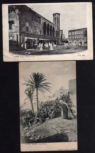 58713 2 AK Tunis 1915 Feldpost  1x Eckknicke